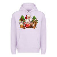Lilac christmas santa coffee cups Premium Hoodie - CowGirlArtShop