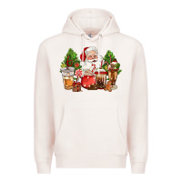 Pale Pink christmas santa coffee cups Premium Hoodie - CowGirlArtShop