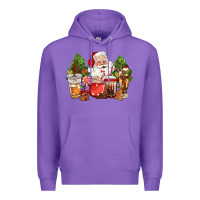 Purple christmas santa coffee cups Premium Hoodie - CowGirlArtShop
