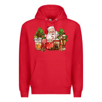 Red christmas santa coffee cups Premium Hoodie - CowGirlArtShop