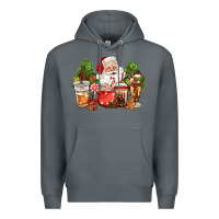 Rock christmas santa coffee cups Premium Hoodie - CowGirlArtShop