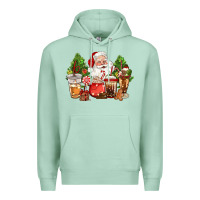 Seafoam christmas santa coffee cups Premium Hoodie - CowGirlArtShop