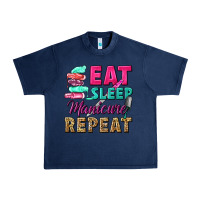 Navy eat sleep manicure repeat Urban Heavy Tee - NancyCooperArtShop