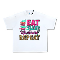 White eat sleep manicure repeat Urban Heavy Tee - NancyCooperArtShop