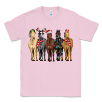 Bubblegum Pink horses with christmas Classic Tee - MaliasSmallBusiness