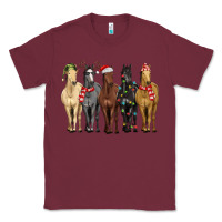 Burgundy horses with christmas Classic Tee - MaliasSmallBusiness