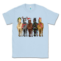Dusty Blue horses with christmas Classic Tee - MaliasSmallBusiness