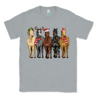 Heather Grey horses with christmas Classic Tee - MaliasSmallBusiness