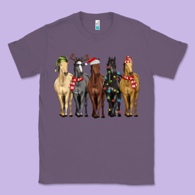 Horses With Christmas Classic Tee Designed By Maliassmallbusiness