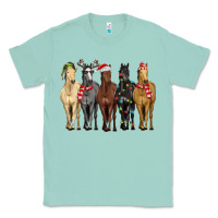 Seafoam horses with christmas Classic Tee - MaliasSmallBusiness
