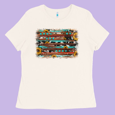 Sunflower Gemstone Background Ladies Tee Designed By Jahusdesignshop
