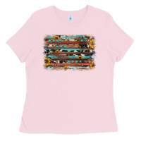 Bubblegum Pink sunflower gemstone background Ladies Tee - JahusDesignShop