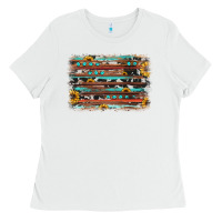 White sunflower gemstone background Ladies Tee - JahusDesignShop
