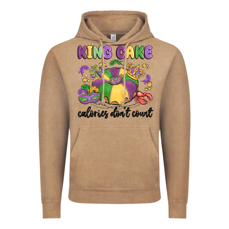 King Cake Calories Don't Count Vintage Hoodie by MaliasSmallBusiness | Teevron