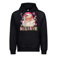 Black Pink Believe Santa Christmas Urban Hoodie - FaDigitalArtStudio