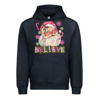 Navy Pink Believe Santa Christmas Urban Hoodie - FaDigitalArtStudio