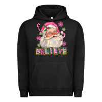 Pigment Black Pink Believe Santa Christmas Urban Hoodie - FaDigitalArtStudio