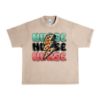 Nurse Leopard Lightning Bolt Urban Heavy Tee | Teevron