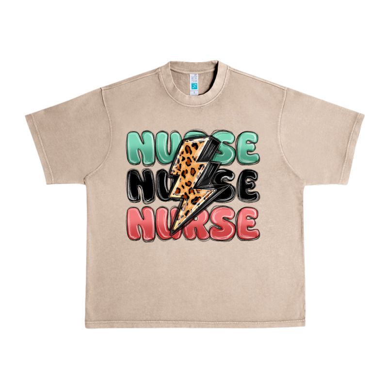 Nurse Leopard Lightning Bolt Urban Heavy Tee by MaliasSmallBusiness | Teevron