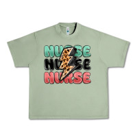 Oil Green nurse leopard lightning bolt Urban Heavy Tee - MaliasSmallBusiness