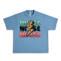 Pebble Blue nurse leopard lightning bolt Urban Heavy Tee - MaliasSmallBusiness