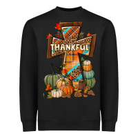 Black thankful fall cross Heavyweight Sweatshirt - BundleAndBundleShop