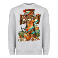 Heather Grey thankful fall cross Heavyweight Sweatshirt - BundleAndBundleShop