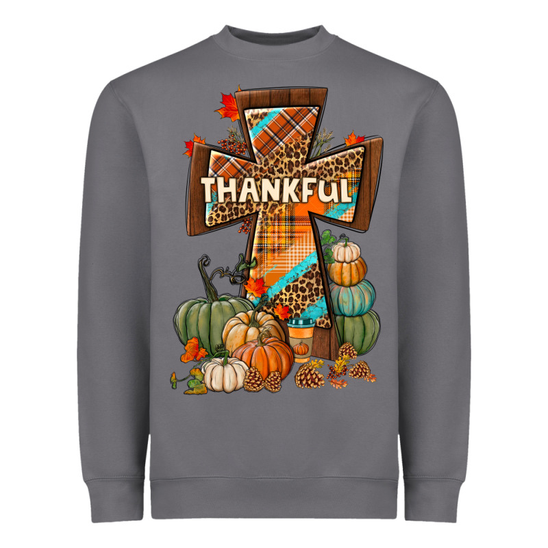 Thankful Fall Cross Heavyweight Sweatshirt by BundleAndBundleShop | Teevron