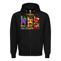 Black Happy Hallothanksmas teeth Zipper Hoodie - texasbilliewilder