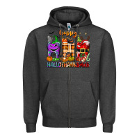 Charcoal Heather Happy Hallothanksmas teeth Zipper Hoodie - texasbilliewilder