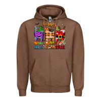 Chestnut Happy Hallothanksmas teeth Zipper Hoodie - texasbilliewilder