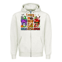 Oatmeal Heather Happy Hallothanksmas teeth Zipper Hoodie - texasbilliewilder