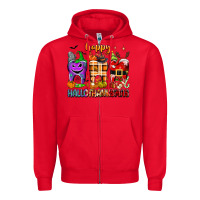 Red Happy Hallothanksmas teeth Zipper Hoodie - texasbilliewilder