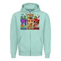 Seafoam Happy Hallothanksmas teeth Zipper Hoodie - texasbilliewilder