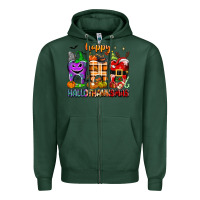 Sports Green Happy Hallothanksmas teeth Zipper Hoodie - texasbilliewilder