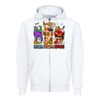 White Happy Hallothanksmas teeth Zipper Hoodie - texasbilliewilder