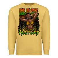 Antique Gold Black history afro woman Premium Sweatshirt - HowdyJamesFarm