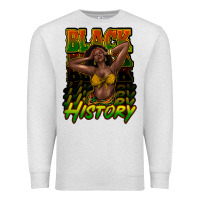 Oatmeal Heather Black history afro woman Premium Sweatshirt - HowdyJamesFarm