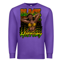 Purple Black history afro woman Premium Sweatshirt - HowdyJamesFarm