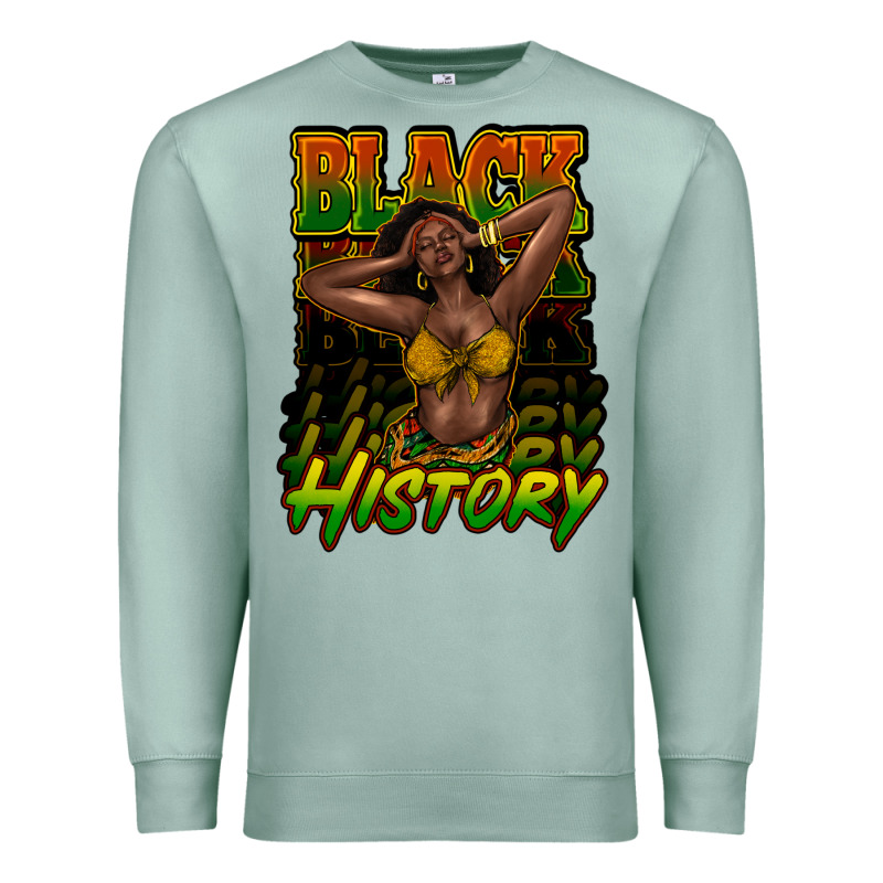 Black History Afro Woman Premium Sweatshirt by HowdyJamesFarm | Teevron