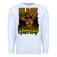 White Black history afro woman Premium Sweatshirt - HowdyJamesFarm