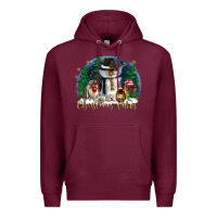 Burgundy christmas vibes Premium Hoodie - CowGirlArtShop