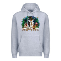 Heather Grey christmas vibes Premium Hoodie - CowGirlArtShop
