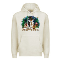 Oatmeal Heather christmas vibes Premium Hoodie - CowGirlArtShop