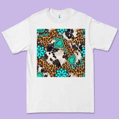 Western Turquoise Seamless Pattern Premium Tee Designed By Bundleandbundleshop