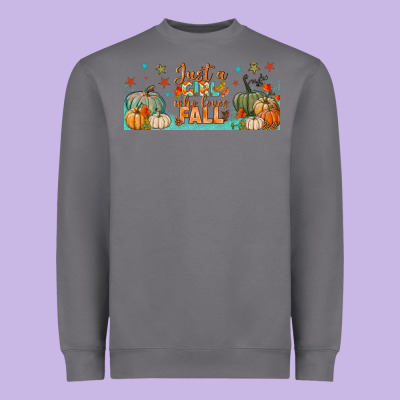 Just A Girl Who Loves Fall Libbey Glass Heavyweight Sweatshirt Designed By Bundleandbundleshop
