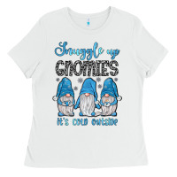 White snuggle up gnomies it's cold outside Ladies Tee - JahusDesignShop