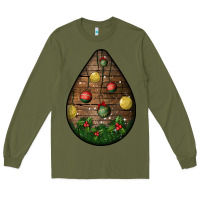 Army Green christmas  teardrop Long Sleeve Tee - BundleAndBundleShop