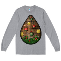 Heather Grey christmas  teardrop Long Sleeve Tee - BundleAndBundleShop