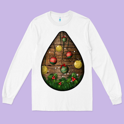 Christmas  Teardrop Long Sleeve Tee Designed By Bundleandbundleshop